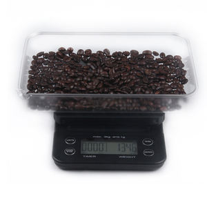 BSCI 전자 커피 식품 저울 디지털 블랙 바리스타 커피 저울 타이머 포함 3kg 공장 가격 - Product Image 6