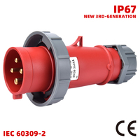 Prise industrielle IP67 4 broches 16A 380V, prise et fiche industrielles, connecteur électrique étanche pour usage en usine, CE