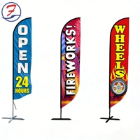 Drapeau de plage personnalisé grand format en tissu avec accessoires de présentation