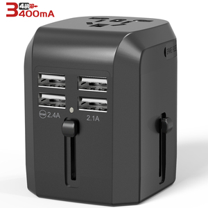 Wontravel Bộ chuyển đổi <span class=keywords><strong>AC</strong></span> thông minh 4 <span class=keywords><strong>USB</strong></span> 5v3.4a Bộ chuyển đổi du lịch phổ thông với tai nghe hỗ trợ chống cháy tất cả trong một - Product Image 2