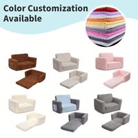 Canapé-lit convertible 2-en-1 pour enfants, fauteuil moelleux en mousse nuageuse, coussin d'intérieur pour enfants