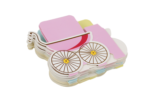 Kẹo Hộp Quà Tặng xe đẩy hình hộp sô cô la bé tắm tiệc sinh nhật đám cưới in công chúa chủ đề trang trí giấy ủng hộ - Product Image 6