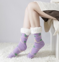 Chaussettes d'hiver chaudes en sherpa pour femmes, doublées de polaire, thermiques, douces, confortables, épaisses, en peluche, pour la maison et le sommeil, vente en gros, OEM