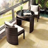 Ensemble bistrot pliable en rotin PE pour balcon et espace extérieur, table et chaises en osier pour patio, jardin et conversation en convivialité