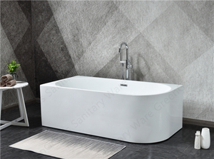 Bañera de acrílico con forma de Nera D para adultos, bañera independiente de fondo a pared, 1700 - Product Image 2