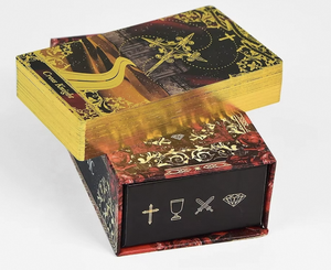 Boîte rectangulaire personnalisée haut de gamme en papier imprimé avec estampage à chaud doré, classique anglais transfrontalier pour cartes de tarot - Product Image 4