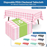 Nappe jetable en plastique, lot de 6, à carreaux gingham, rectangulaire, imperméable, pour anniversaire, baby shower, nouvel an chinois