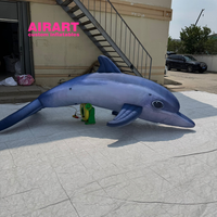 Modèle de dauphin gonflable réaliste pour la décoration d'activités sur le thème des animaux marins, nouveau design de poisson requin gonflable