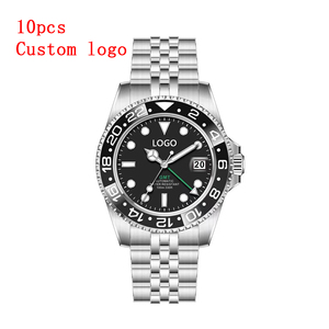 Custom Logo GMT <b>Automatic</b> Mechanical Watch 304 Stainless Steel Sapphire Glass 50M Waterproof Luminous Dial Men <b>Wristwatch</b> - Product Image 1
