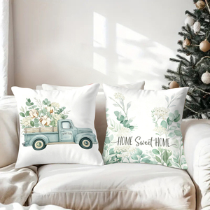 Bantal dekorasi rumah yang nyaman dengan desain truk dan karangan bunga untuk kenyamanan ruang tamu yang meriah - Product Image 3