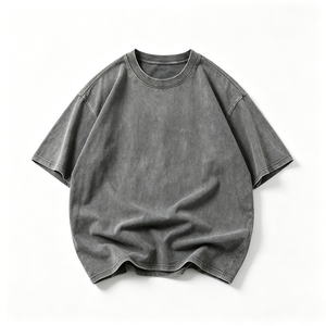 Camiseta Oversize de Algodón 100% con Lavado Ácido para Hombre, Cuello Redondo, Tejido Suave de Punto Jersey, Estilo Casual, Talla Personalizada - Product Image 1