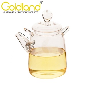 Commercio all'ingrosso di Tè di Vetro bollitori Piano Cottura Sicuro borosilitate <span class=keywords><strong>teiera</strong></span> di vetro con manico - Product Image 2