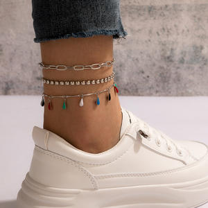 HOVANCI सरल फैशन के सामान बकसुआ श्रृंखला पायल डिजाइन शानदार रंगीन हीरे के गहने पायल महिलाओं के लिए - Product Image 2