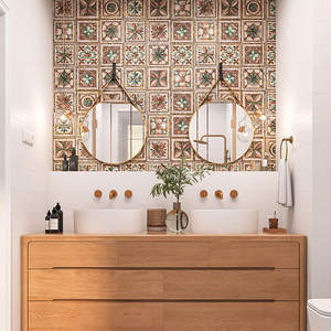 빈티지 디자인 골든 럭셔리 혼합 패턴 반짝이 장식 세라믹 욕실 및 주방 도자기 벽 및 바닥 타일 - Product Image 3