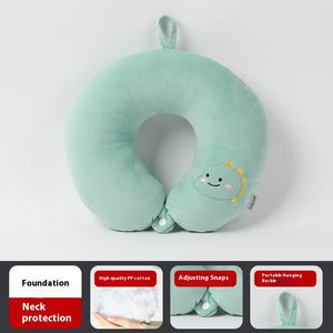 만화 녹색 공룡 U 자형 목 베개 사무실 낮잠 베개 및 여행 비행기 목 마사지 베개 - Product Image 4
