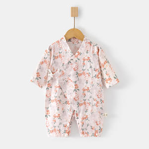 Mono de gasa de verano de marca ODM, 100% algodón de manga larga, Bonito traje de gateo de una pieza para recién nacidos, <span class=keywords><strong>bata</strong></span> para bebés de <span class=keywords><strong>18</strong></span> <span class=keywords><strong>meses</strong></span> - Product Image 4