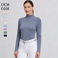 Nouvelle collection automne-hiver : Hauts d'équitation en maille côtelée douce à manches raglan, respirants, pour l'entraînement équestre, sous-vêtement technique.