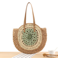 2024 nouveau gros mauvais œil paille sac fourre-tout mode bohème sac à main pour les femmes fait à la main en plastique tissé brodé rayé panier