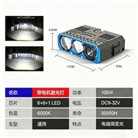Phare LED haute puissance pour automobile et moto avec électrovanne, faisceau plat, triple faisceau direct et grille centrale