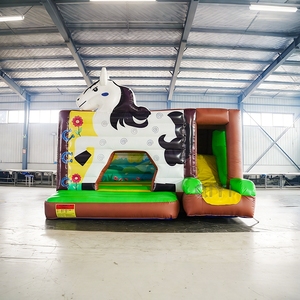 Outdoor PVC <b>Inflatable</b> Jumper Bouncy Castle Bounce <b>House</b> Commercial Kids <b>Inflatable</b> Bounce <b>House</b> Bouncy Castle with Slide - Product Image 1