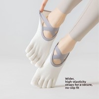 Chaussettes à cinq doigts en tricot de haute qualité, absorbant la transpiration, respirantes, antidérapantes, pour le Pilates et le yoga