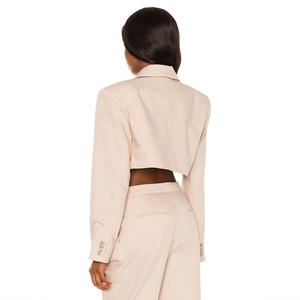 Trajes <span class=keywords><strong>de</strong></span> Blazer Corto para Mujer, Conjunto <span class=keywords><strong>de</strong></span> Blazer y Pantalones <span class=keywords><strong>de</strong></span> Color Sólido, Trajes <span class=keywords><strong>de</strong></span> Dos Piezas para Mujer, Conjunto <span class=keywords><strong>de</strong></span> Blazer Corto y Pantalones - Product Image 3