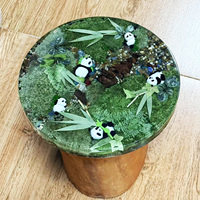 Artisanat en résine fait à la main pour meubles de maison Table en résine avec fleur séchée pour la maison Table à thé ronde Table à manger basse
