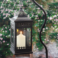 Ensemble de trois lanternes à bougie de Style rétro, pilier métallique, porte-bougie suspendu Portable pour la décoration de jardin extérieur
