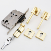 En gros, Ensemble de poignées de porte à levier modernes pour intérieur, avec serrure à mortaise et corps de serrure en alliage de zinc avec cylindre
