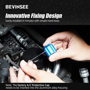 BEVINSEE Tappo Protettivo per Valvola di Servizio A/C per Audi A3 8V A4 A6 Q3 Q5 per Golf 7 per Passat per <span class=keywords><strong>SEAT</strong></span> <span class=keywords><strong>Leon</strong></span> 5F per Skoda Superb - Product Image 5