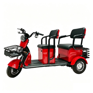 Tricycle électrique pour adultes, 2 places, carrosserie ouverte, couleur rouge, usage passagers, type de conduite électrique - Product Image 1