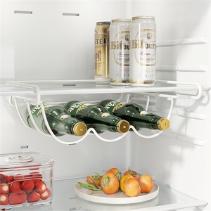 Creative Stainless Steel Modern Wall Mounted Single Tier Portable Kitchen <b>Storage</b> Rack for Refrigerator and Beer - Product Image 3