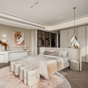 Set di Mobili Moderni per Camera da Letto Pacchetto Completo Design Minimalista con Letto <span class=keywords><strong>King</strong></span> Size Fluttuante e Testiera di Lusso per Attico Contemporaneo - Product Image 1