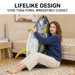 Aika Coussin géant en peluche poisson <span class=keywords><strong>drôle</strong></span> tendance, oreiller décoratif 3D en forme de thon, prix - Product Image 6
