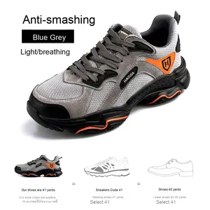 Chaussures de travail pour hommes, chaussures de sécurité anti-écrasement, anti-perforation, chaussures indestructibles, respirantes, confortables, avec protection des orteils en acier - Product Image 6