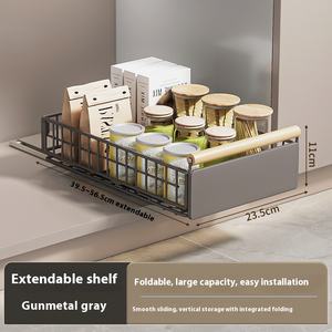 Складная металлическая корзина для кухонной мойки, выдвижная, без монтажа, телескопическая, для хранения посуды и мисок - Product Image 6