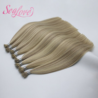 Extensiones de Cabello Humano con Punta Nano Pre-Adherida, Cabello Liso Natural en Mechones Pre-Enlazados para Salones y Venta al Por Mayor