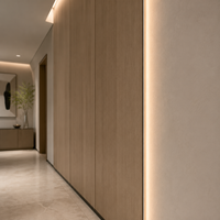 Panneau mural avec éclairage LED, profilé en aluminium pour éclairage linéaire encastré de 18 mm pour mur intérieur YB3021-21-1