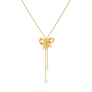 Koreanische Mode Perlen-Schleifenkette Schlangenknochen-Kette mit Quaste Edelstahl Damenschmuck Accessoires TGXL11124 - Product Image 6