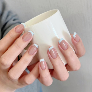 Faux ongles <span class=keywords><strong>en</strong></span> acrylique personnalisés avec <span class=keywords><strong>strass</strong></span> de luxe, ongles <span class=keywords><strong>en</strong></span> <span class=keywords><strong>gel</strong></span> français, ongles artificiels à presser pour femme - Product Image 2