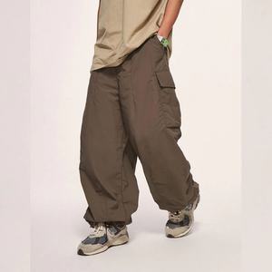 Prix d'usine, pantalon parachute pour homme en nylon, coupe ample personnalisée, ceinture élastique, poches cargo - Product Image 5