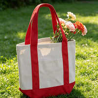 Sac fourre-tout en toile écologique avec poignées contrastées, logo personnalisable, sac fourre-tout réutilisable pour les courses, pour femmes et étudiants