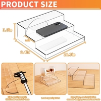 Lot de 2 présentoirs modernes en acrylique transparent à plusieurs niveaux, étagères de comptoir pour salle de bain, parfums, bijoux, figurines