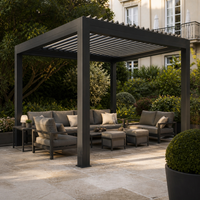 Pergola à lames orientables en aluminium Jiake avec toit étanche télécommandé pour villa moderne, cour, patio, espace repas et usage commercial