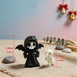 Figurine de lecture à capuche imprimée en 3D, cadeau fantaisie effrayant, accessoire de décoration gothique pour la maison et les fêtes d'Halloween - Product Image 2