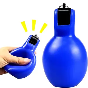 High Quality Customized Soft PVC Hand Squeeze Referee Whistle for Football Training