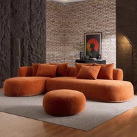 Canapé d'angle modulable de luxe en tissu pour salon, idéal pour la maison et la villa
