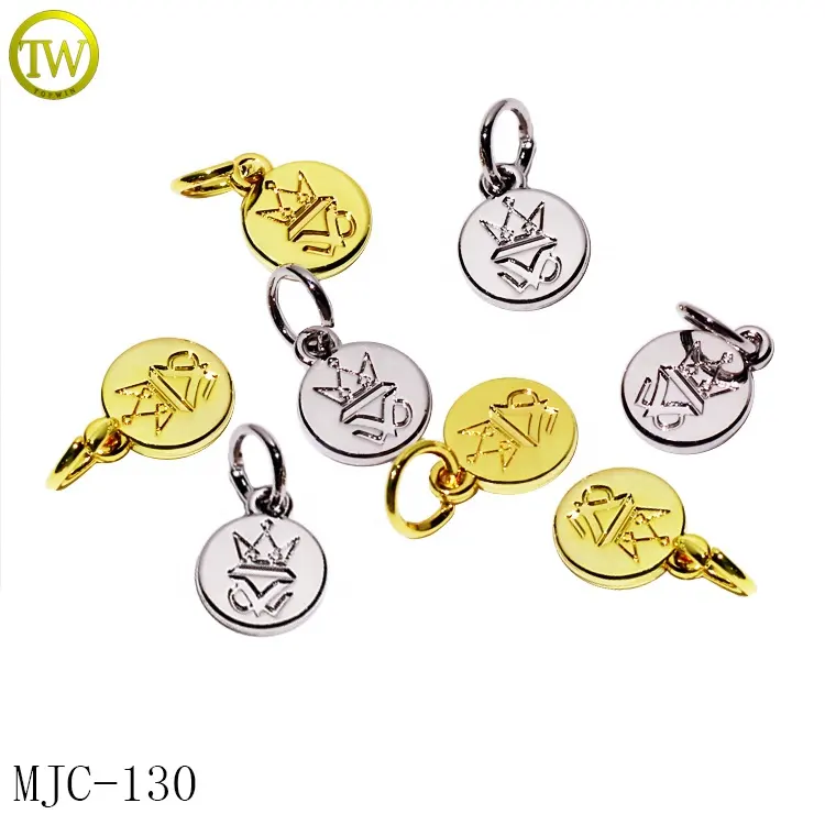 Zinc alloy snake chain bracelet mini charms handmade accessory engraved logo tags for jewelry making