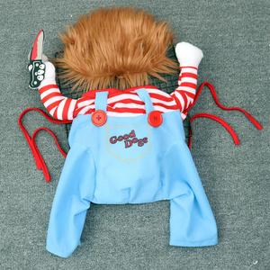 Disfraces de Halloween para Mascotas, Divertidos Trajes de Vaquero para Perros y Gatos, Ropa de Poliéster a Rayas, Cómoda y Ecológica para Mascotas Pequeñas - Product Image 3