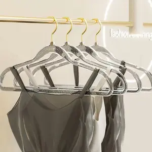 Factory Price Acrylic Clothes Hanger Acrylic Coat Hangers With Gold/Silver Hook